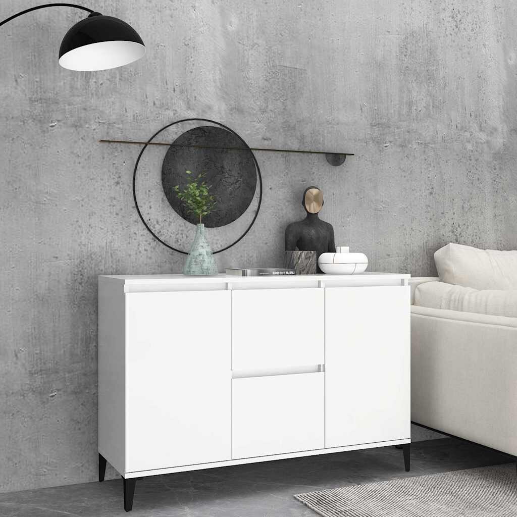 vidaXL Сайдборд бял 102x35x70 см инженерно дърво