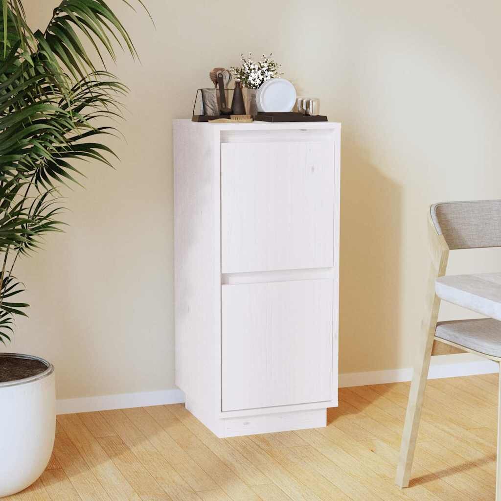 vidaXL Сайдборд бял 315x34x75 см бор масив