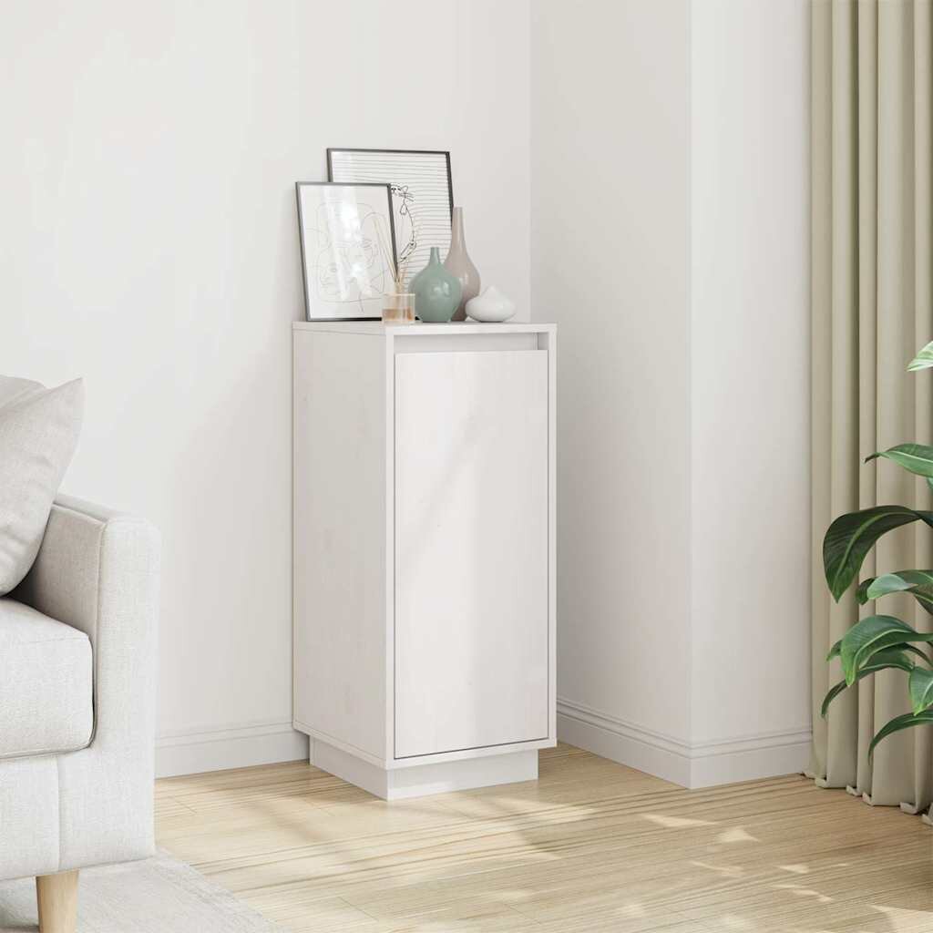 vidaXL Сайдборд бял 315x34x75 см бор масив