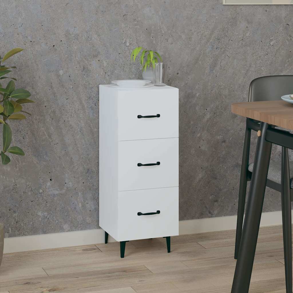 vidaXL Сайдборд бял 345x34x90 см инженерно дърво
