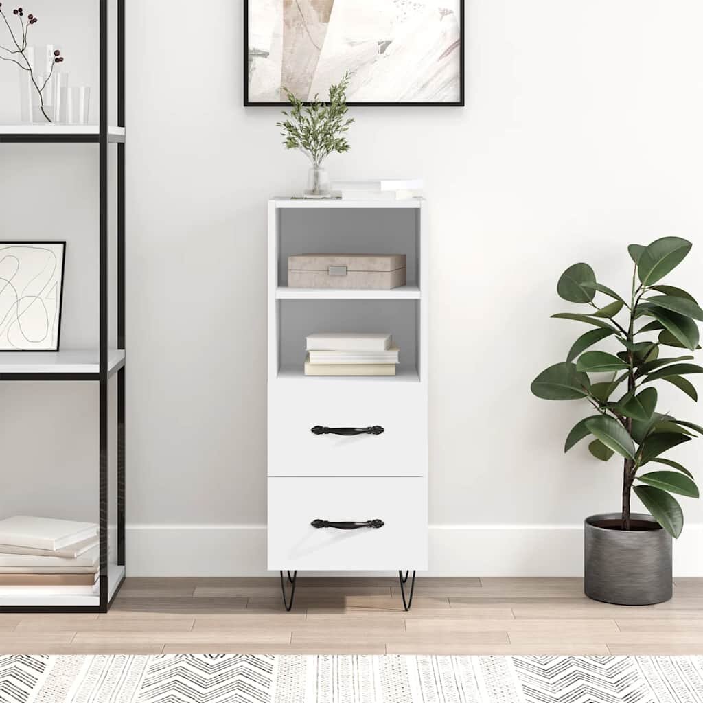 vidaXL Сайдборд бял 345x34x90 см инженерно дърво