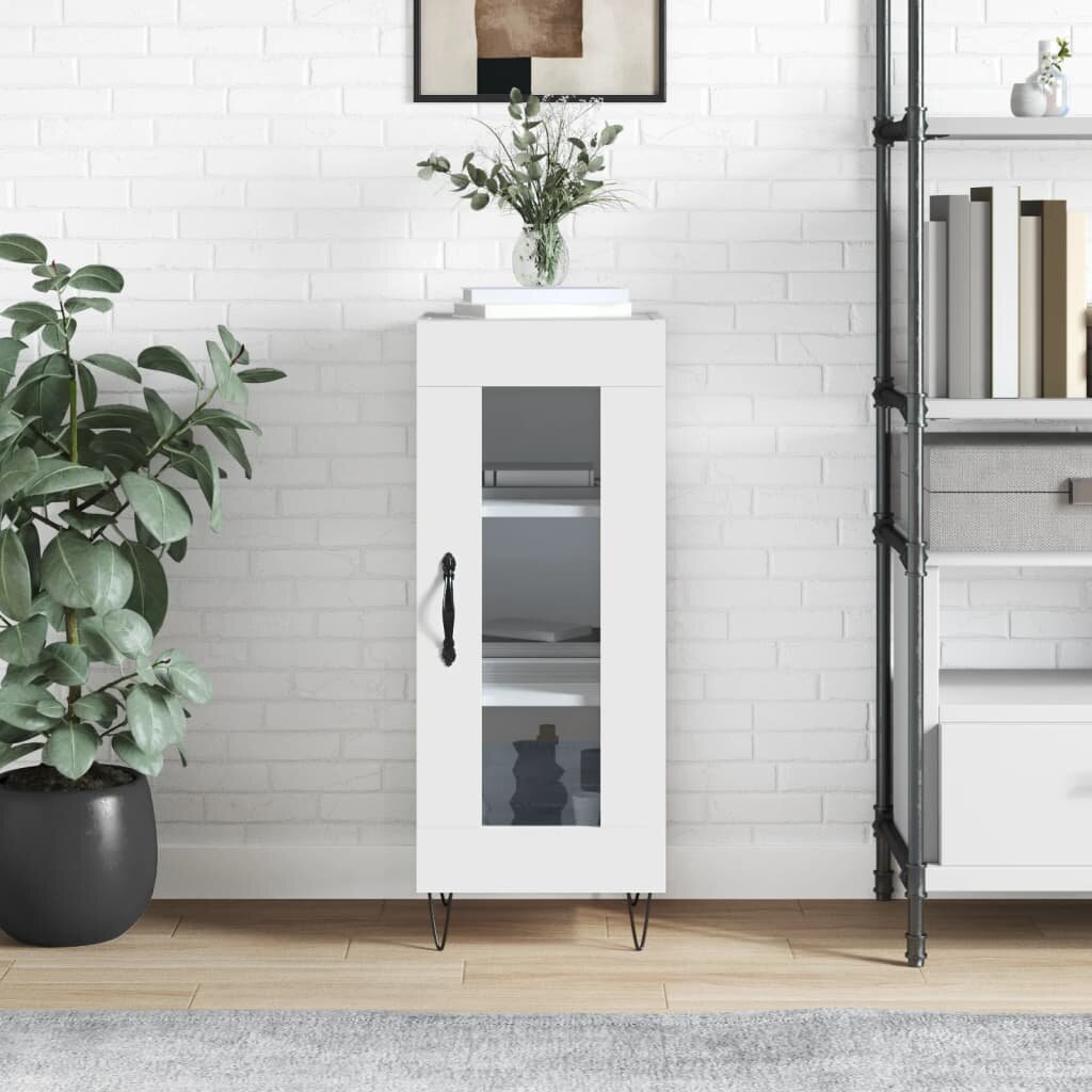 vidaXL Сайдборд бял 345x34x90 см инженерно дърво