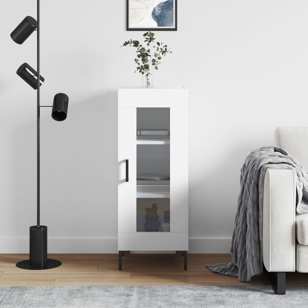vidaXL Сайдборд бял 345x34x90 см инженерно дърво
