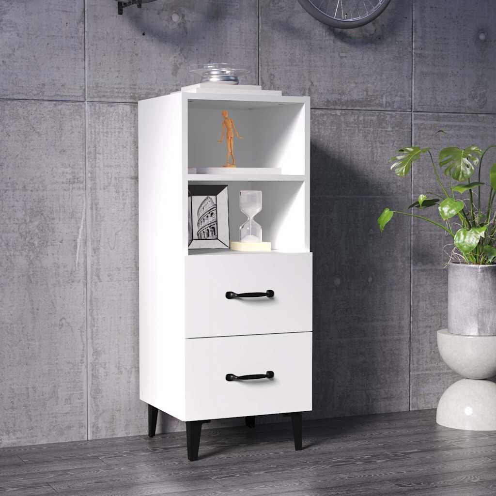 vidaXL Сайдборд бял 345x34x90 см инженерно дърво