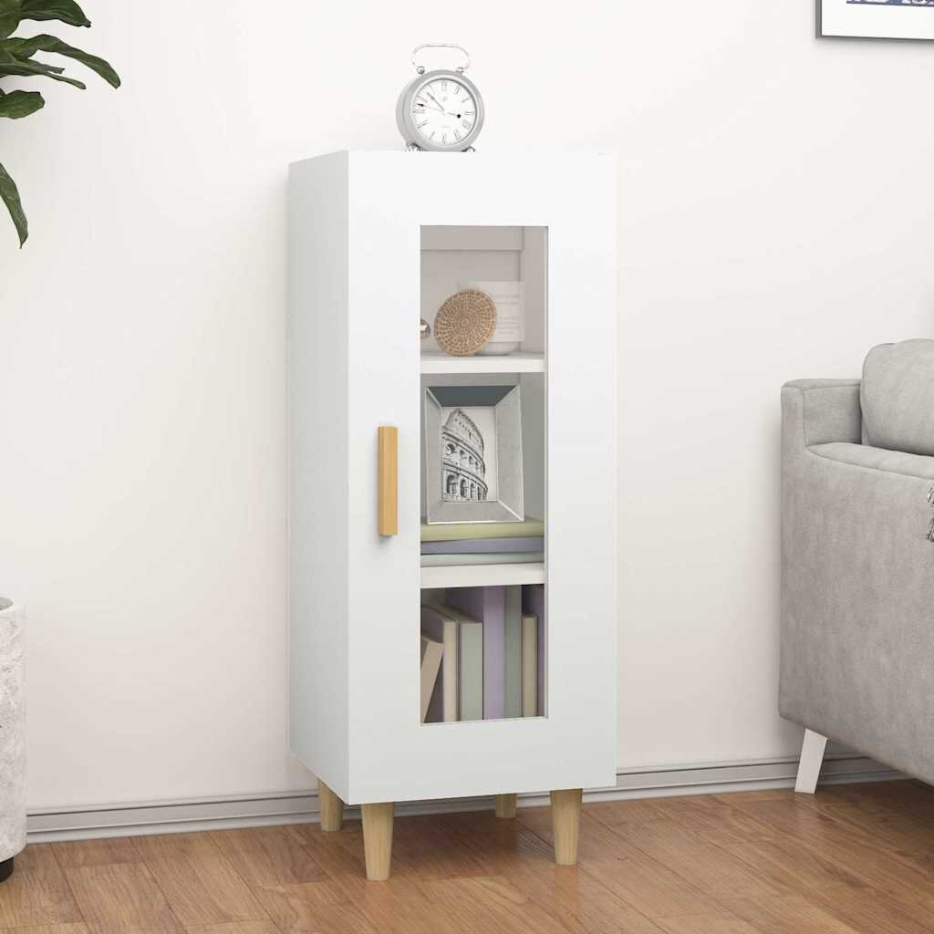 vidaXL Сайдборд бял 345x34x90 см инженерно дърво