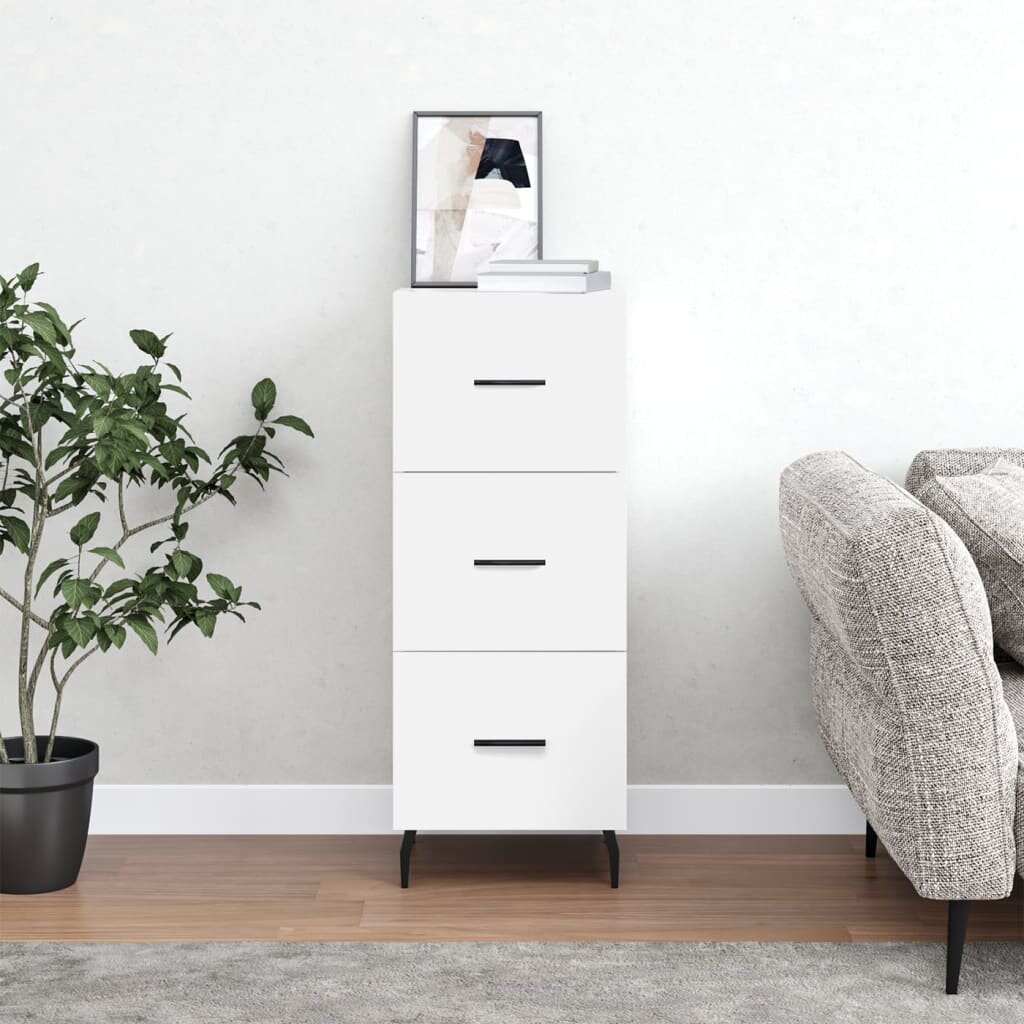 vidaXL Сайдборд бял 345x34x90 см инженерно дърво