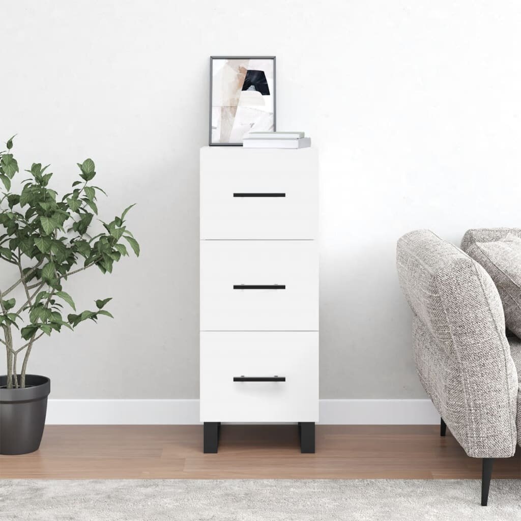 vidaXL Сайдборд бял 345x34x90 см инженерно дърво