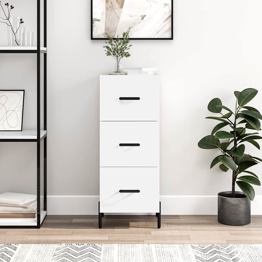 vidaXL Сайдборд бял 345x34x90 см инженерно дърво