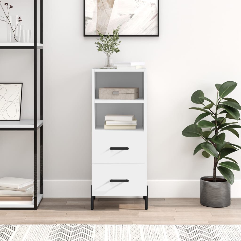 vidaXL Сайдборд бял 345x34x90 см инженерно дърво