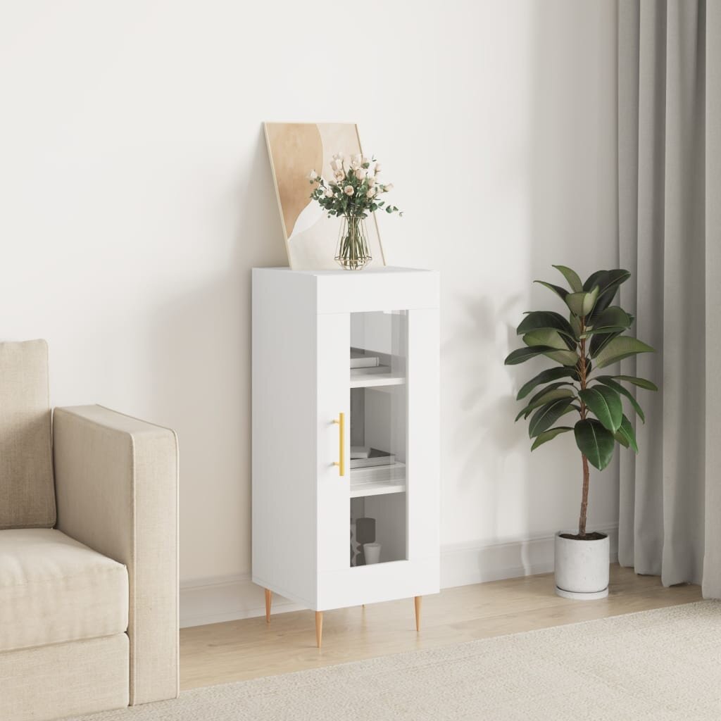vidaXL Сайдборд бял 345x34x90 см инженерно дърво