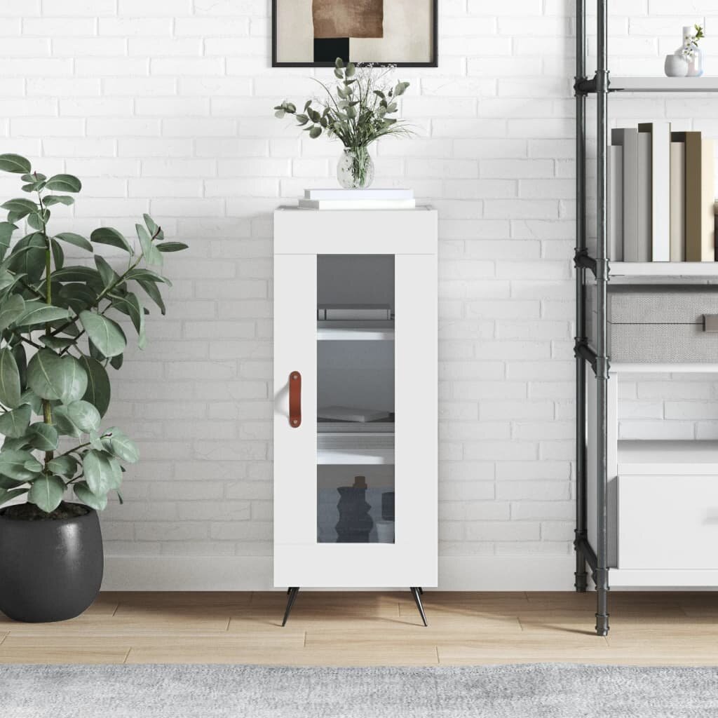 vidaXL Сайдборд бял 345x34x90 см инженерно дърво