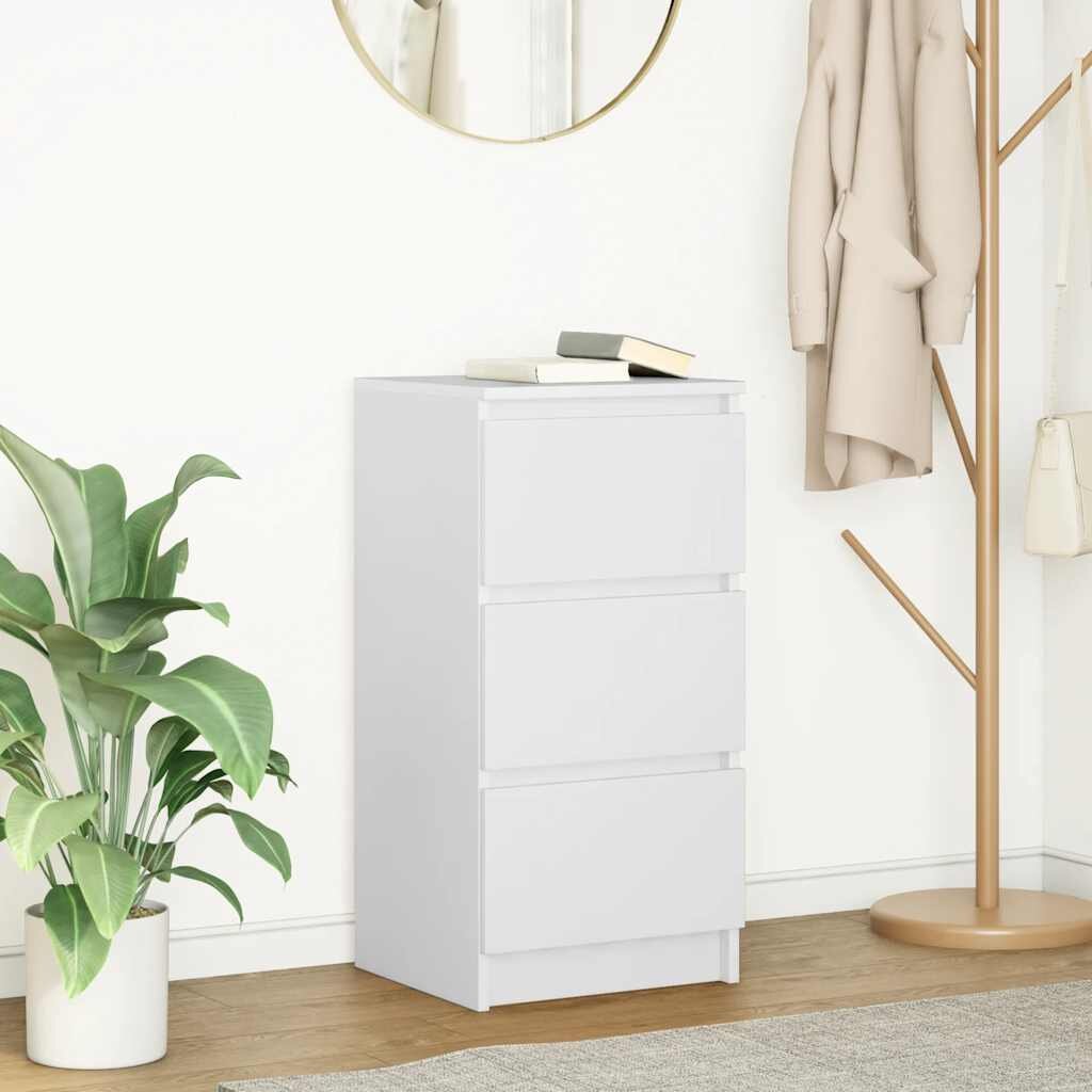 vidaXL Сайдборд бял 375x35x76 см инженерно дърво