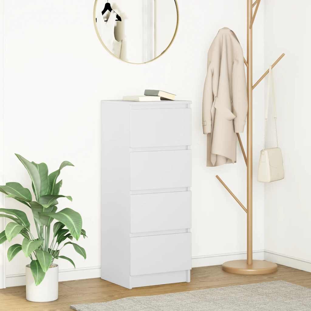 vidaXL Сайдборд бял 375x35x99 см инженерно дърво