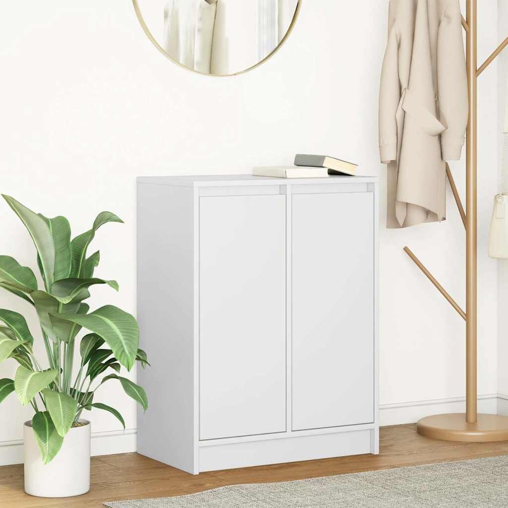 vidaXL Сайдборд бял 57x34x76 см инженерно дърво