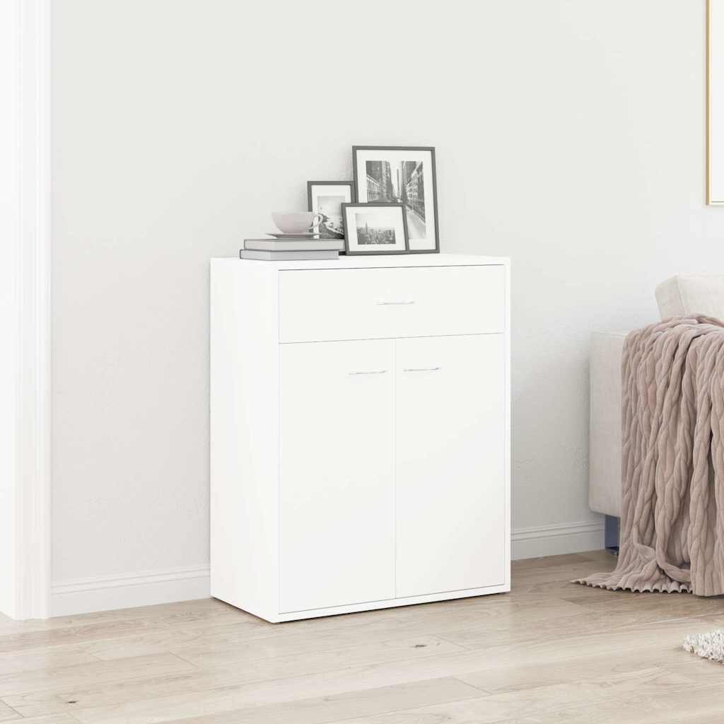 vidaXL Сайдборд бял 60x30x75 см инженерно дърво