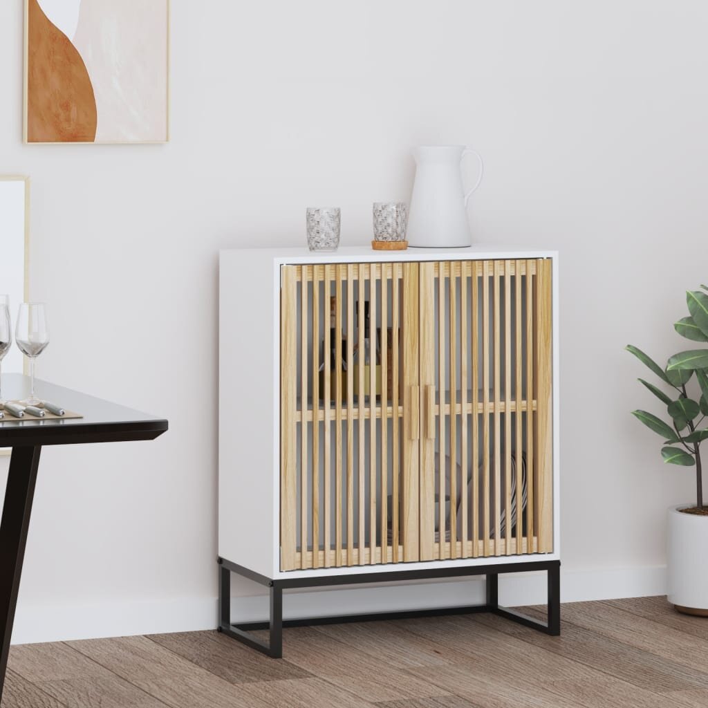 vidaXL Сайдборд бял 60x30x75 см инженерно дърво