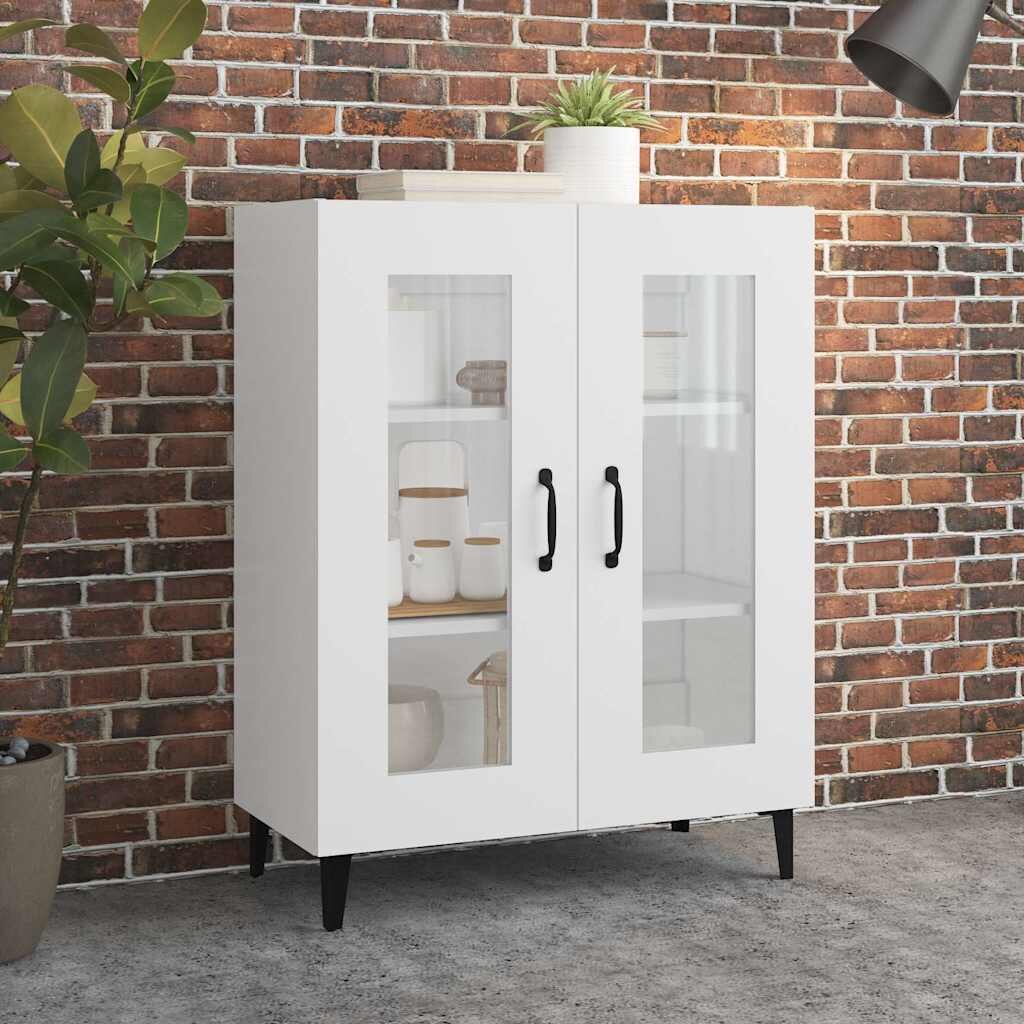 vidaXL Сайдборд бял 695x34x90 см инженерно дърво