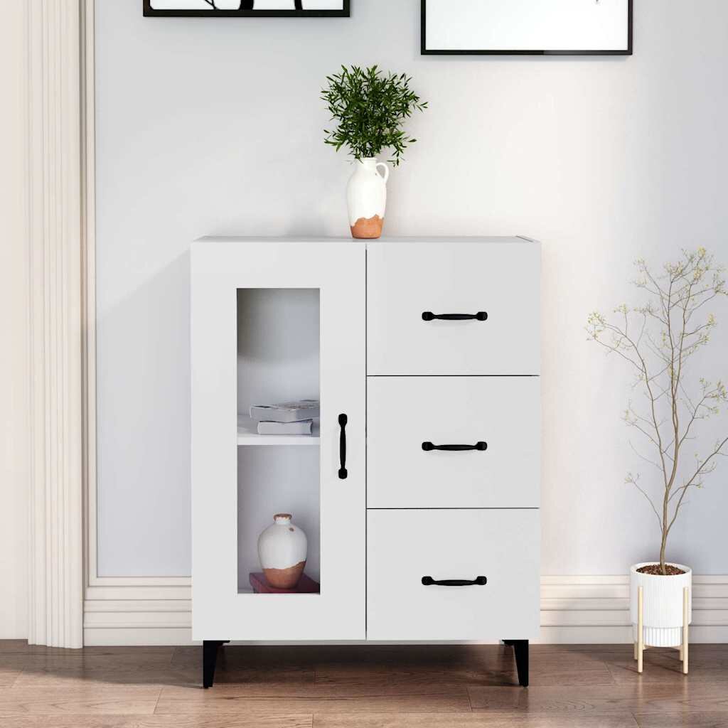 vidaXL Сайдборд бял 695x34x90 см инженерно дърво