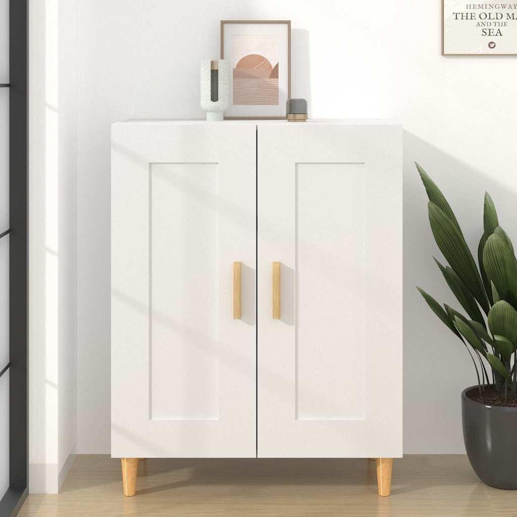 vidaXL Сайдборд бял 695x34x90 см инженерно дърво