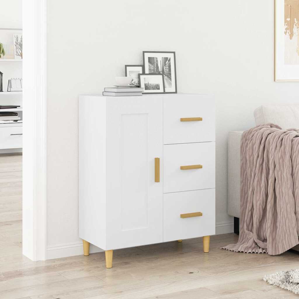 vidaXL Сайдборд бял 695x34x90 см инженерно дърво