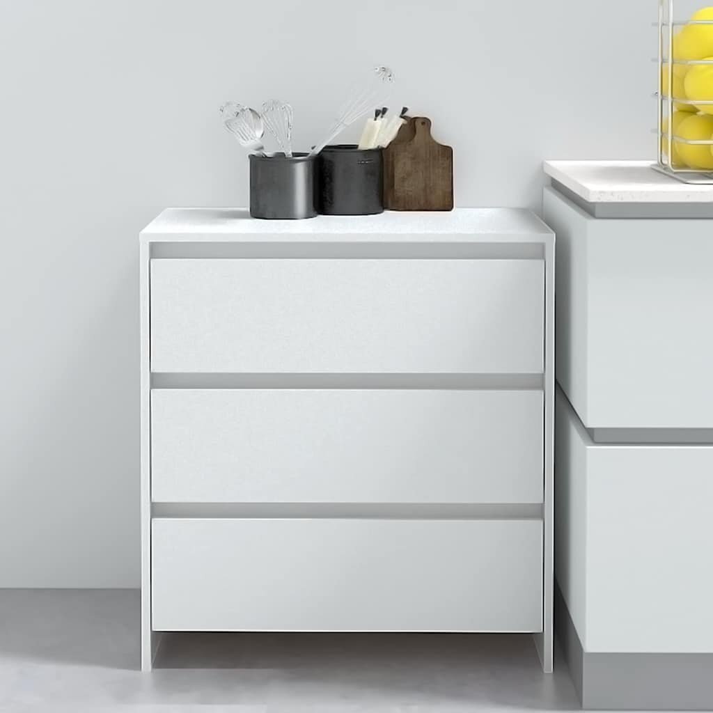 vidaXL Сайдборд бял 70x41x75 см инженерно дърво