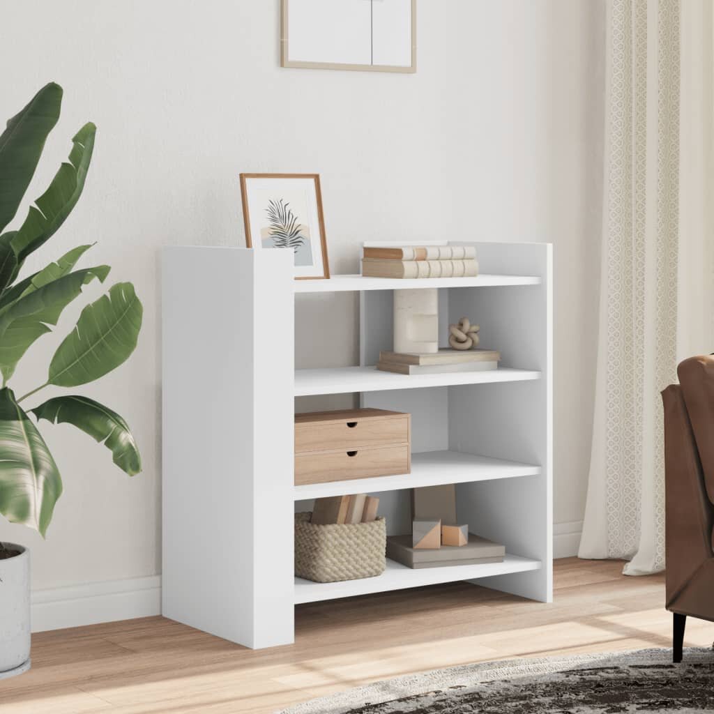 vidaXL Сайдборд бял 735x35x75 см инженерно дърво
