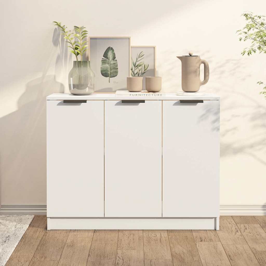 vidaXL Сайдборд бял 905x30x70 см инженерно дърво