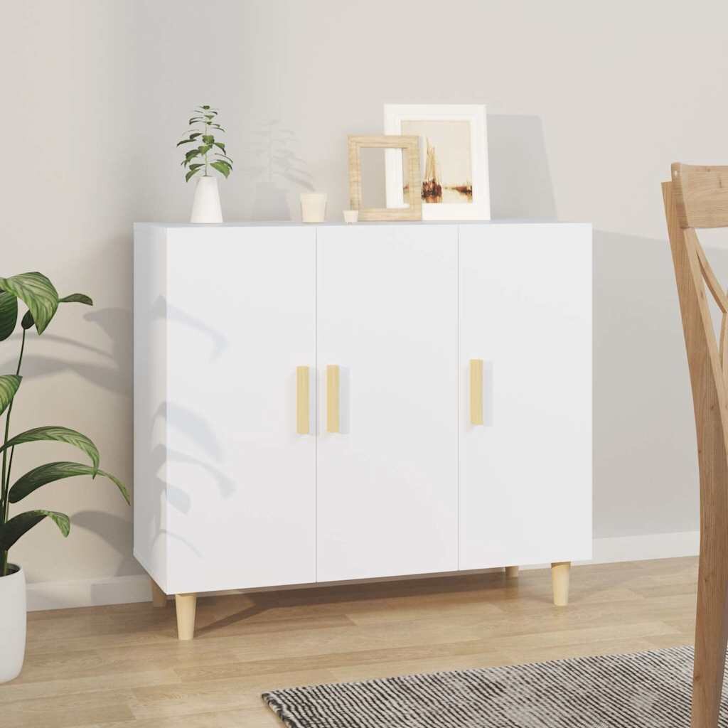 vidaXL Сайдборд бял 90x34x80 см инженерно дърво
