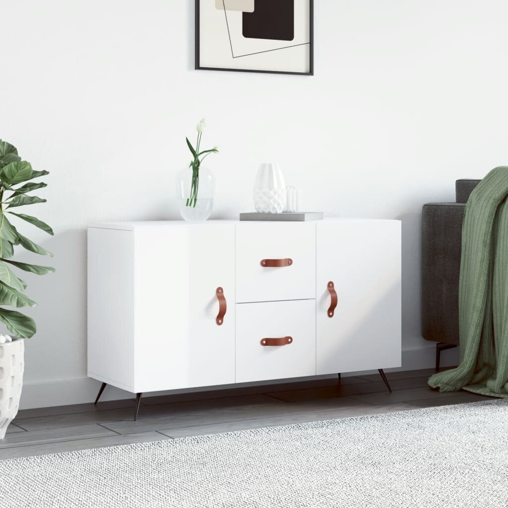 vidaXL Сайдборд бял гланц 100x36x60 см инженерно дърво
