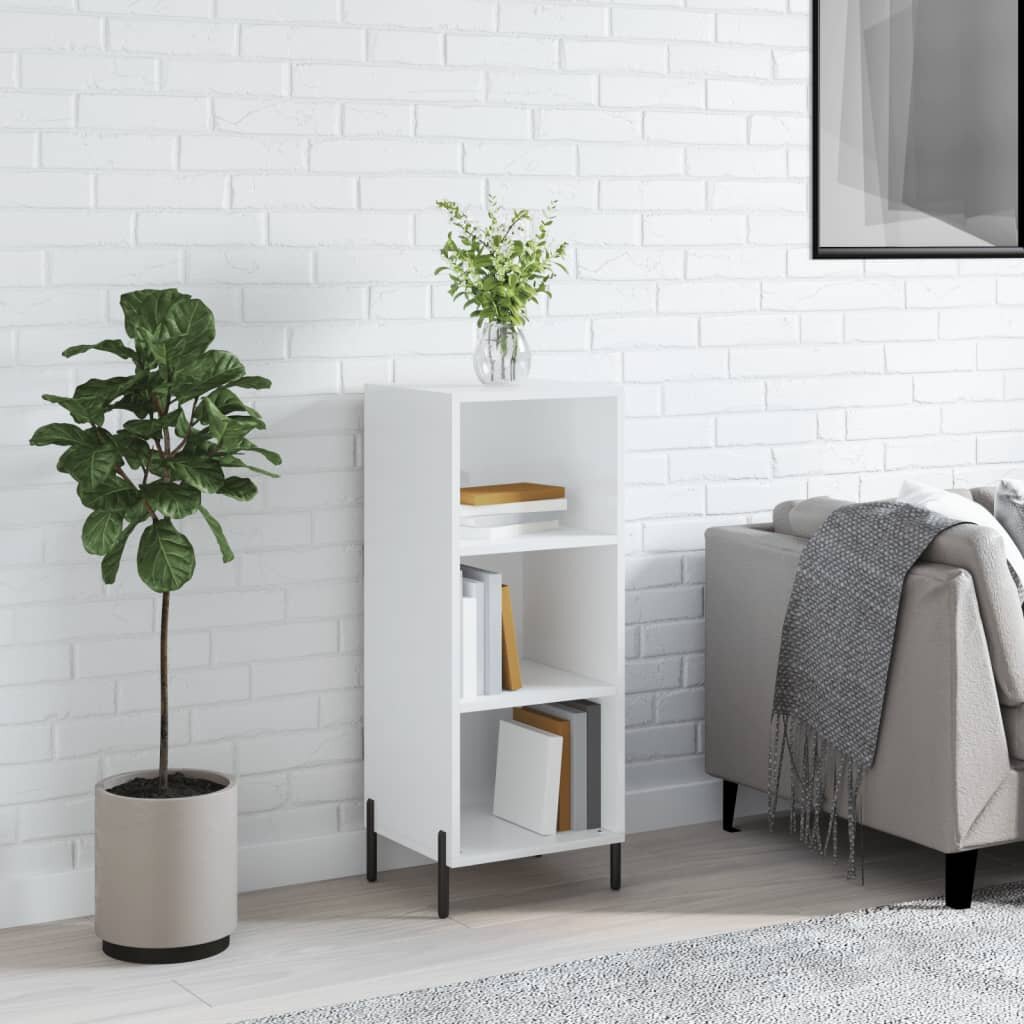 vidaXL Сайдборд бял гланц 345x325x90 см инженерно дърво