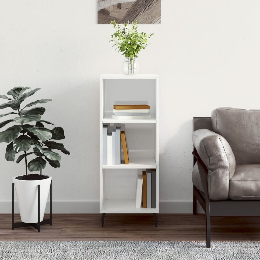 vidaXL Сайдборд бял гланц 345x325x90 см инженерно дърво