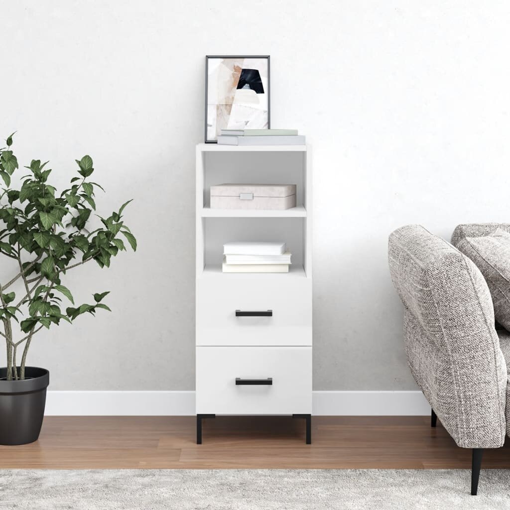 vidaXL Сайдборд бял гланц 345x34x90 см инженерно дърво