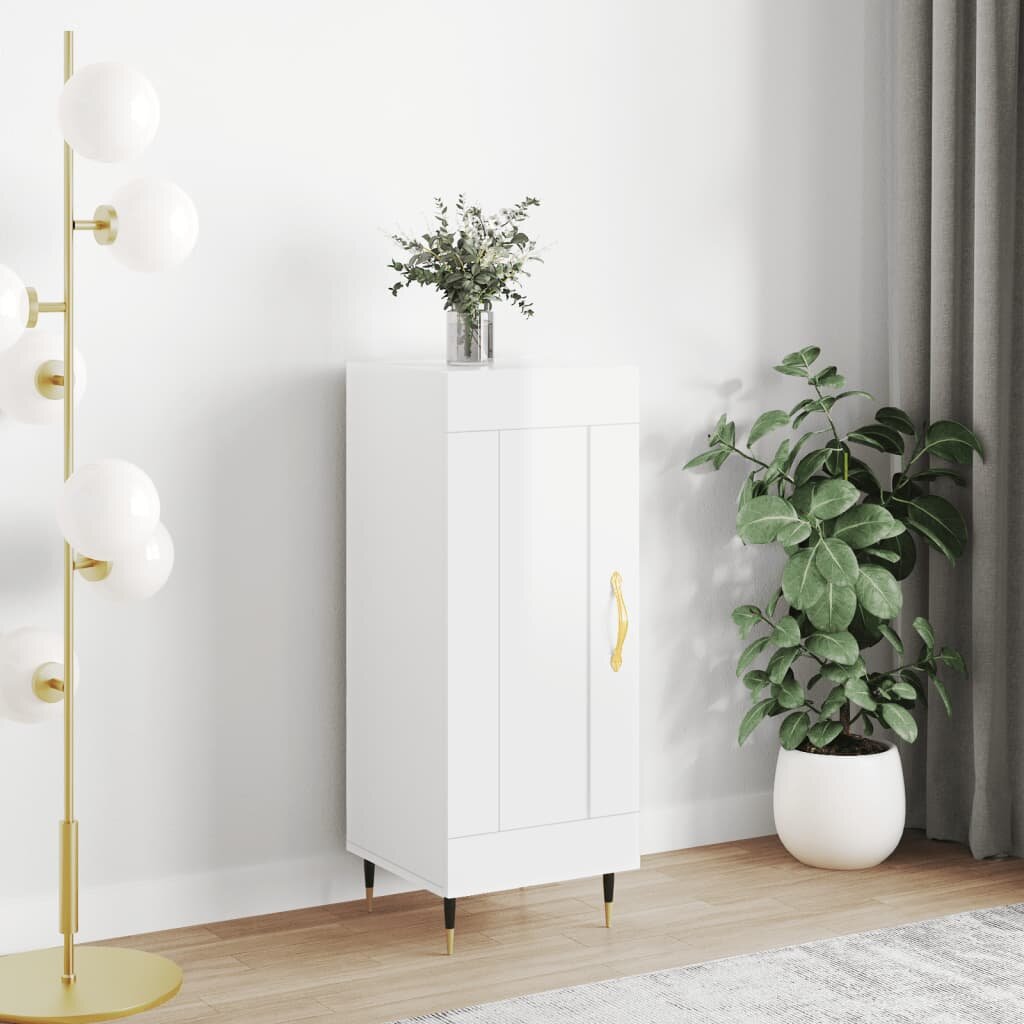 vidaXL Сайдборд бял гланц 345x34x90 см инженерно дърво