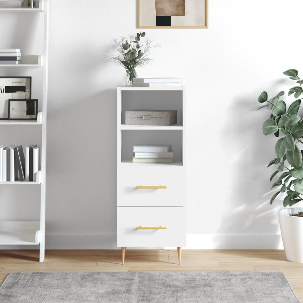 vidaXL Сайдборд бял гланц 345x34x90 см инженерно дърво