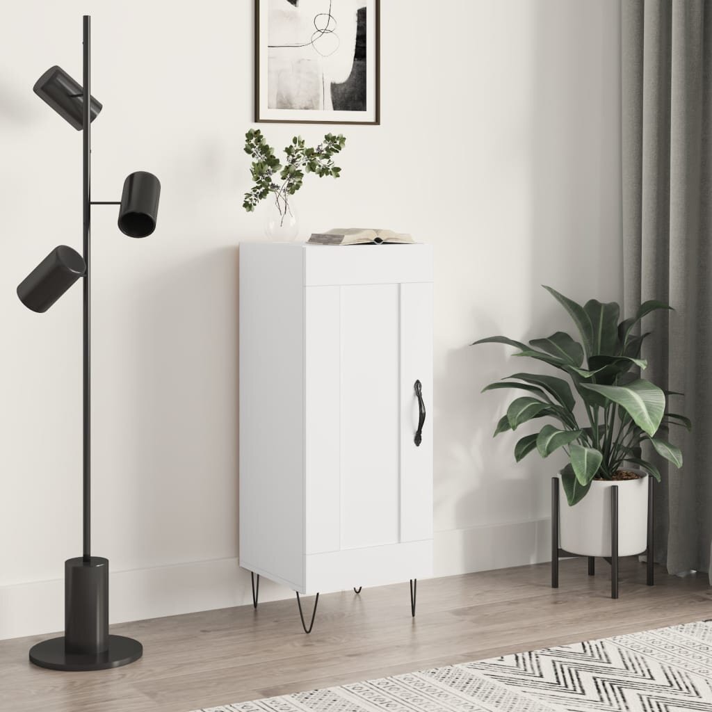 vidaXL Сайдборд бял гланц 345x34x90 см инженерно дърво