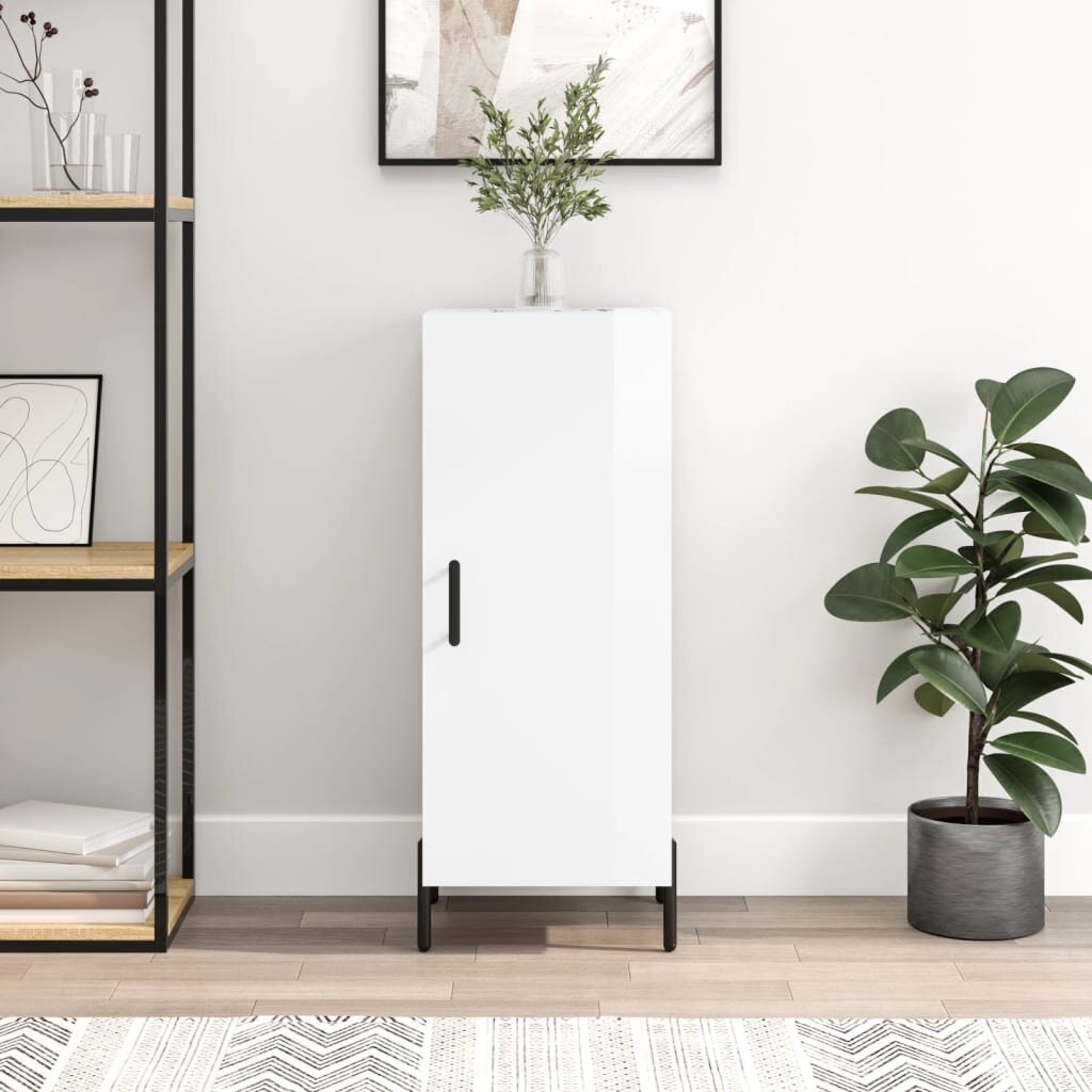 vidaXL Сайдборд бял гланц 345x34x90 см инженерно дърво