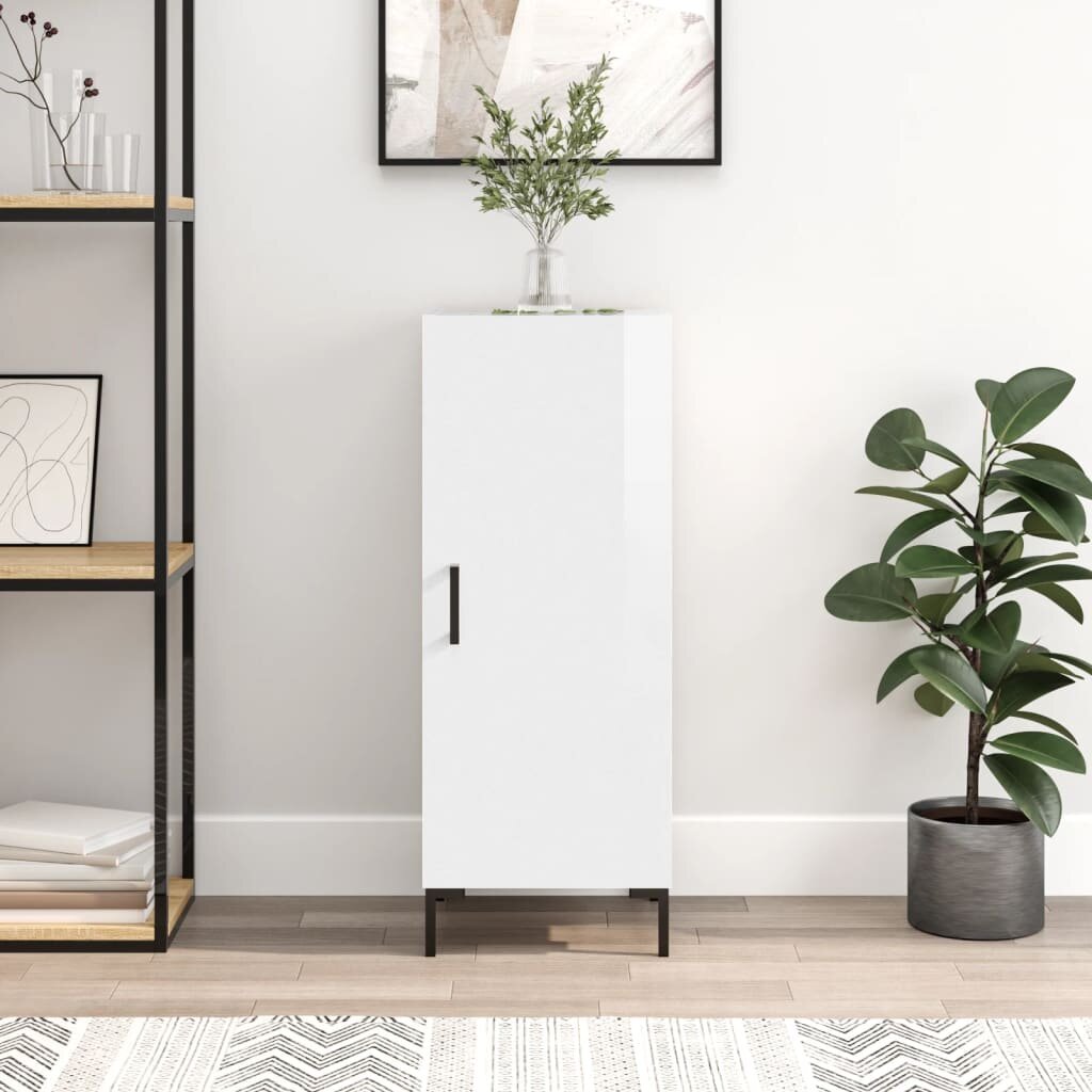 vidaXL Сайдборд бял гланц 345x34x90 см инженерно дърво