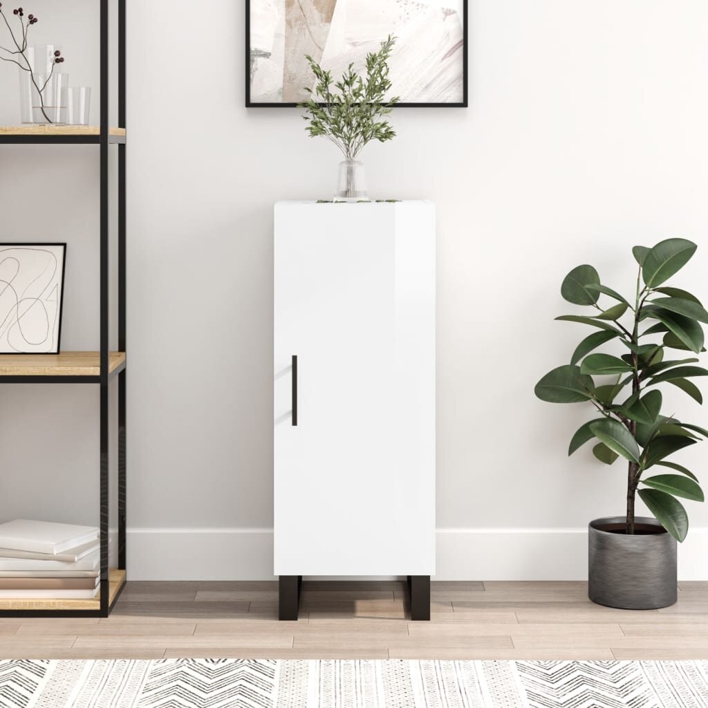 vidaXL Сайдборд бял гланц 345x34x90 см инженерно дърво