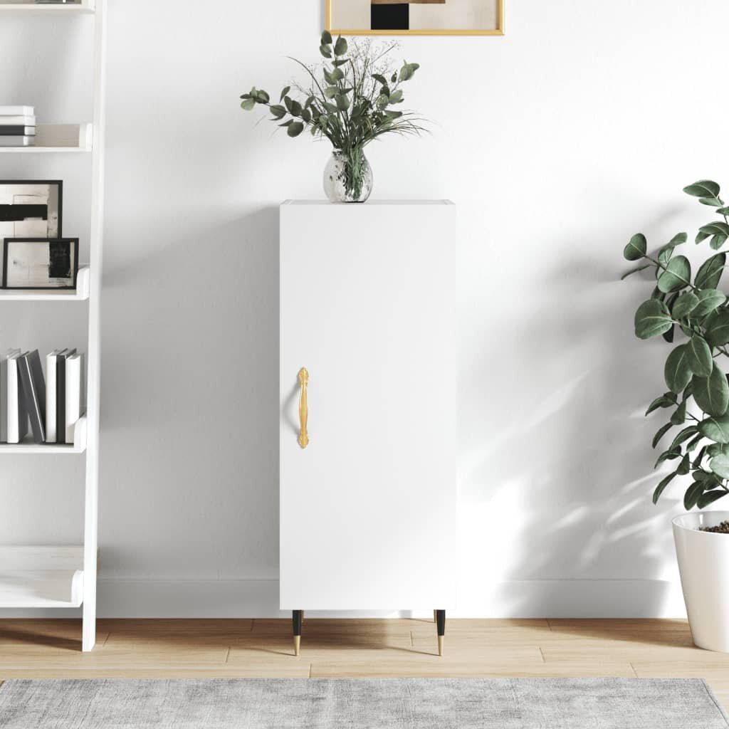 vidaXL Сайдборд бял гланц 345x34x90 см инженерно дърво