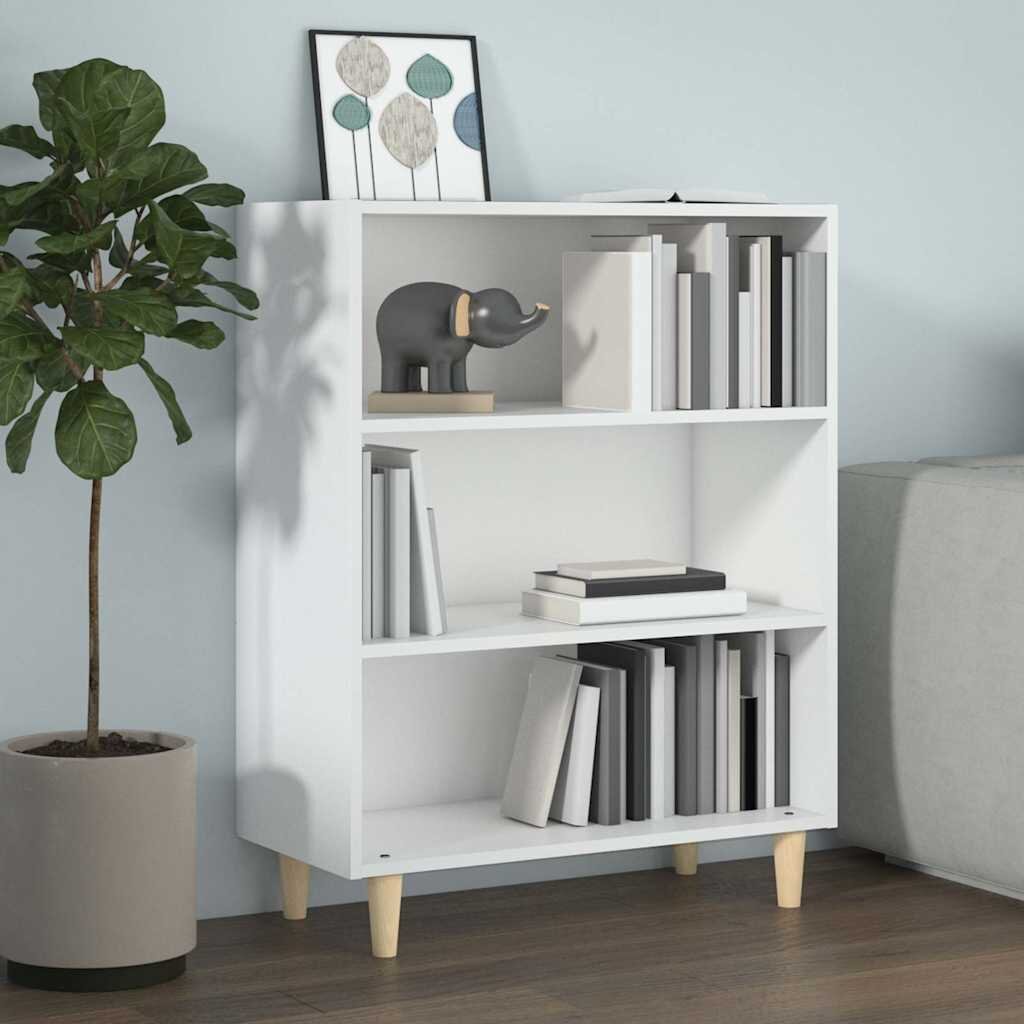 vidaXL Сайдборд бял гланц 695x325x90 см инженерно дърво