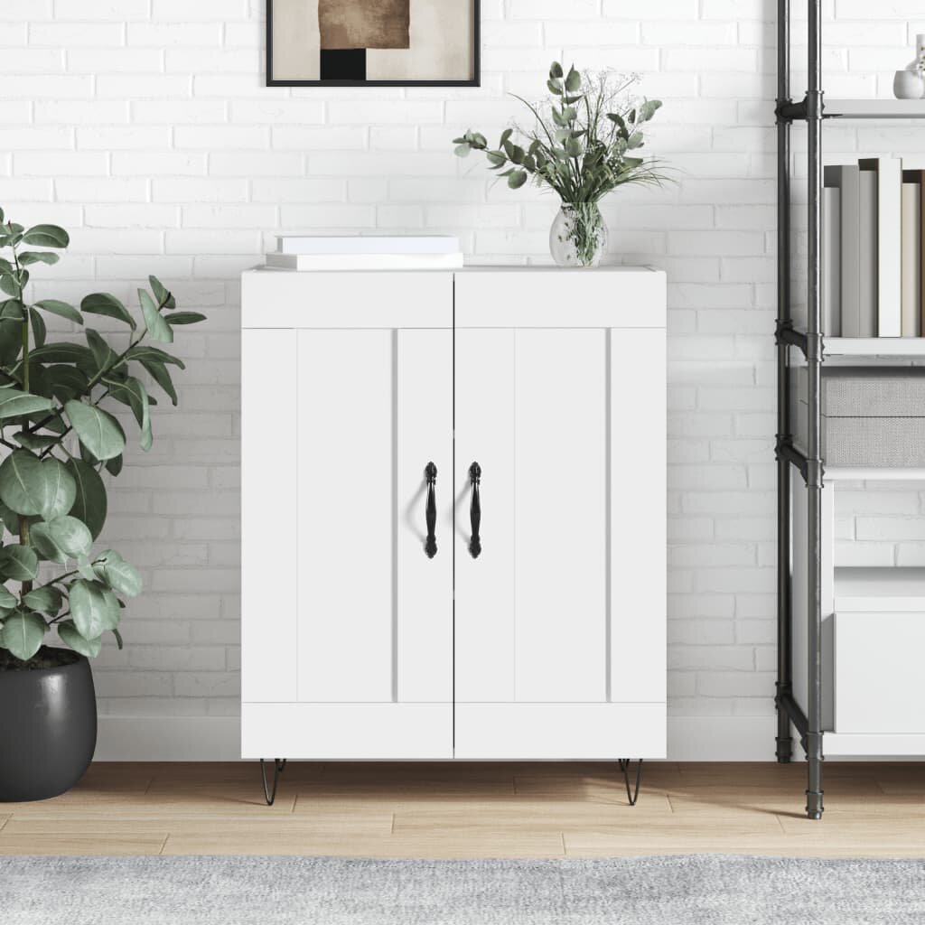 vidaXL Сайдборд бял гланц 695x34x90 см инженерно дърво