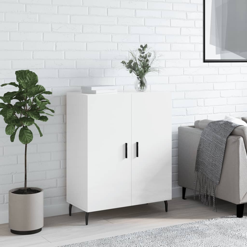 vidaXL Сайдборд бял гланц 695x34x90 см инженерно дърво