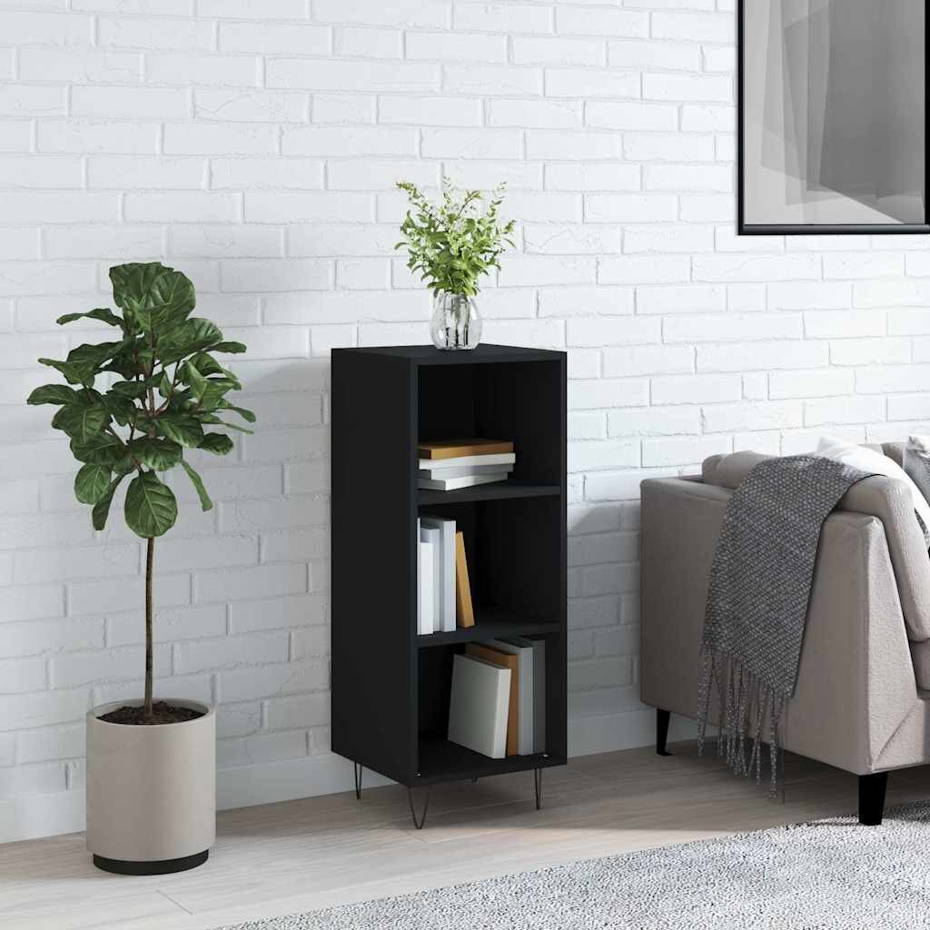 vidaXL Сайдборд черен 345x325x90 см инженерно дърво