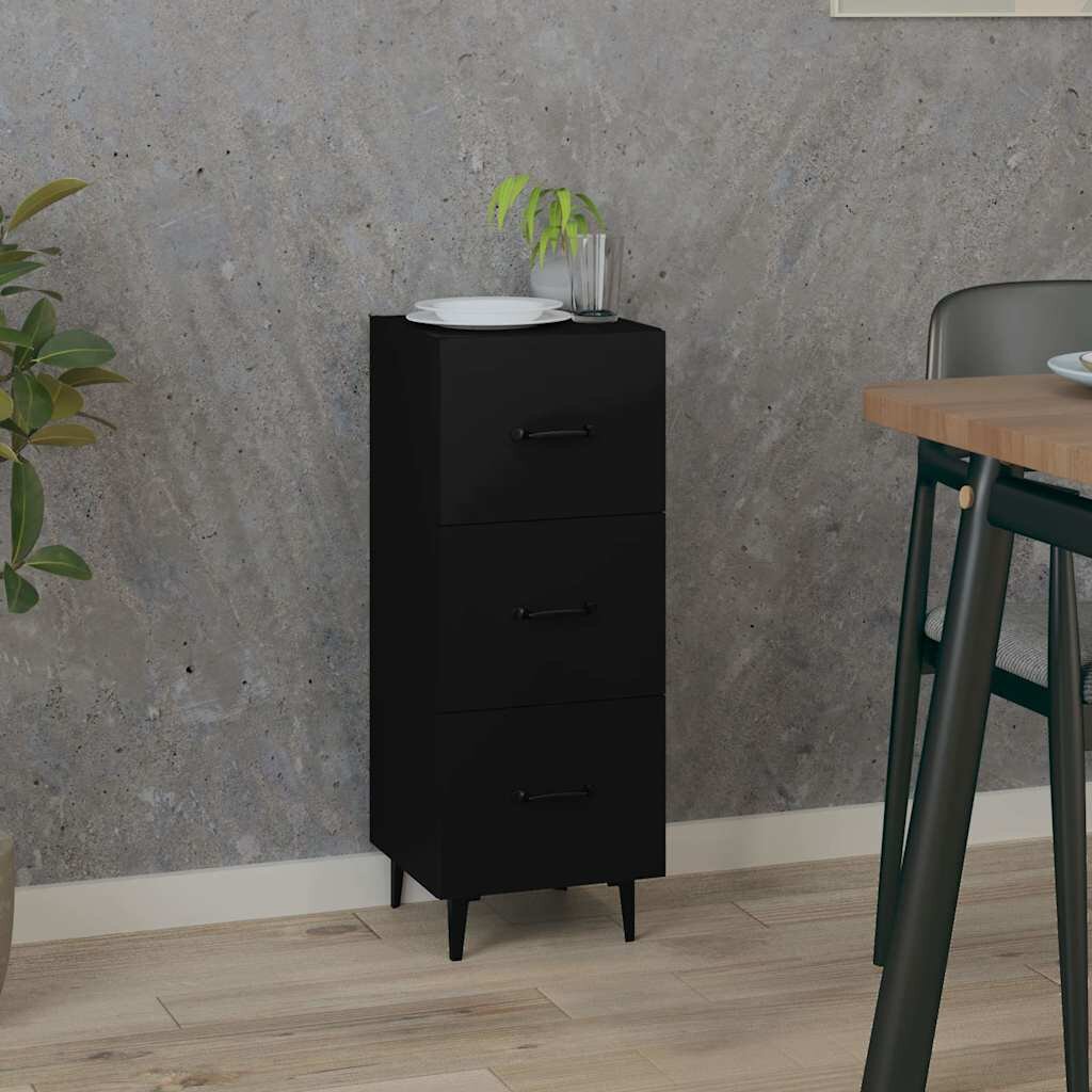 vidaXL Сайдборд черен 345x34x90 см инженерно дърво