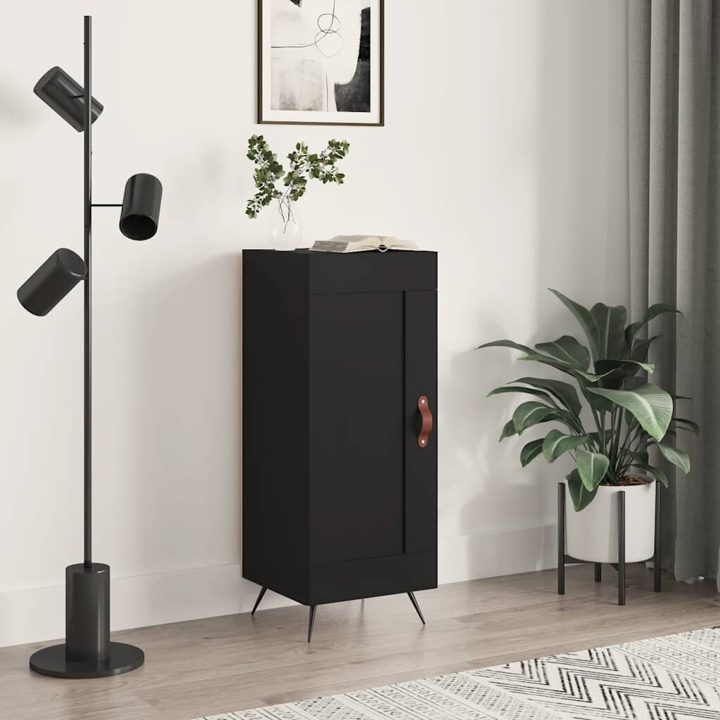 vidaXL Сайдборд черен 345x34x90 см инженерно дърво
