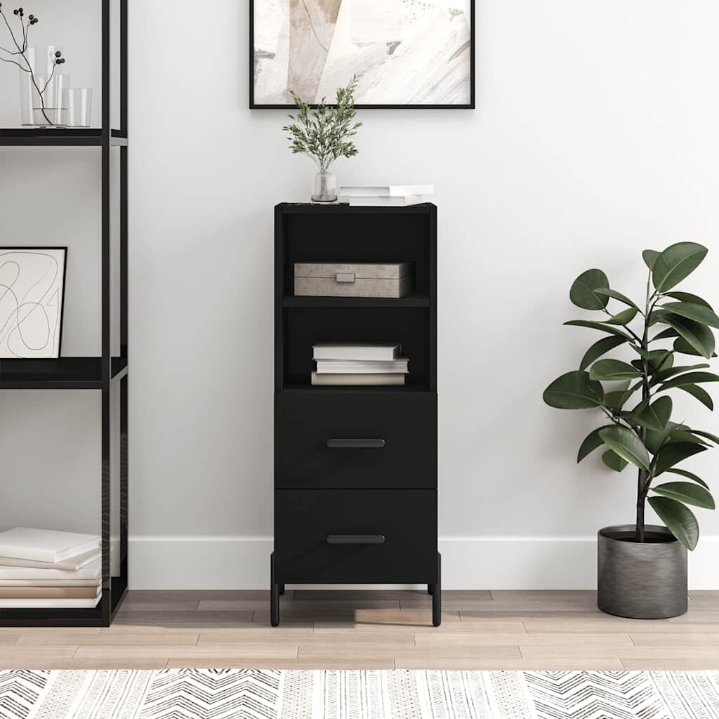 vidaXL Сайдборд черен 345x34x90 см инженерно дърво