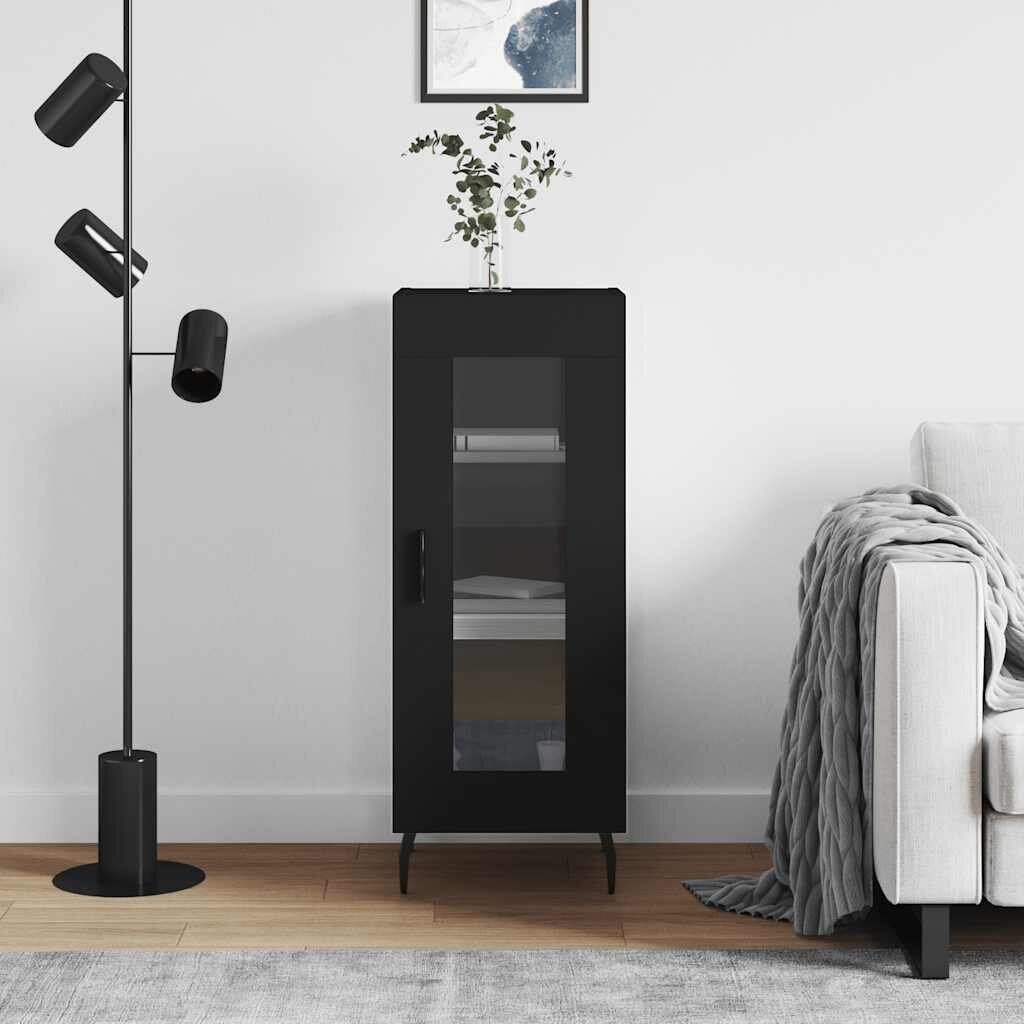 vidaXL Сайдборд черен 345x34x90 см инженерно дърво