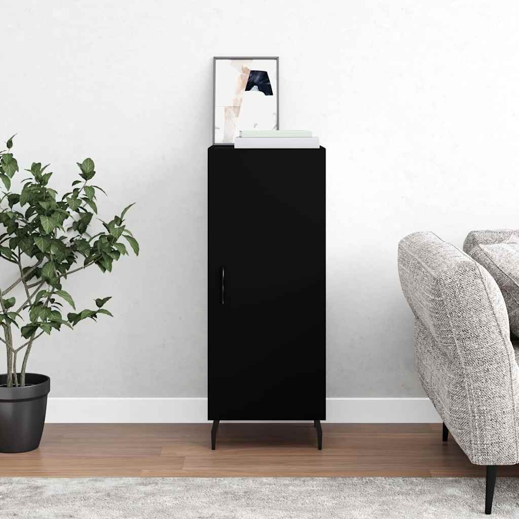 vidaXL Сайдборд черен 345x34x90 см инженерно дърво