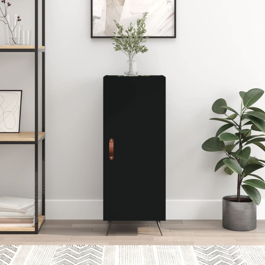 vidaXL Сайдборд черен 345x34x90 см инженерно дърво