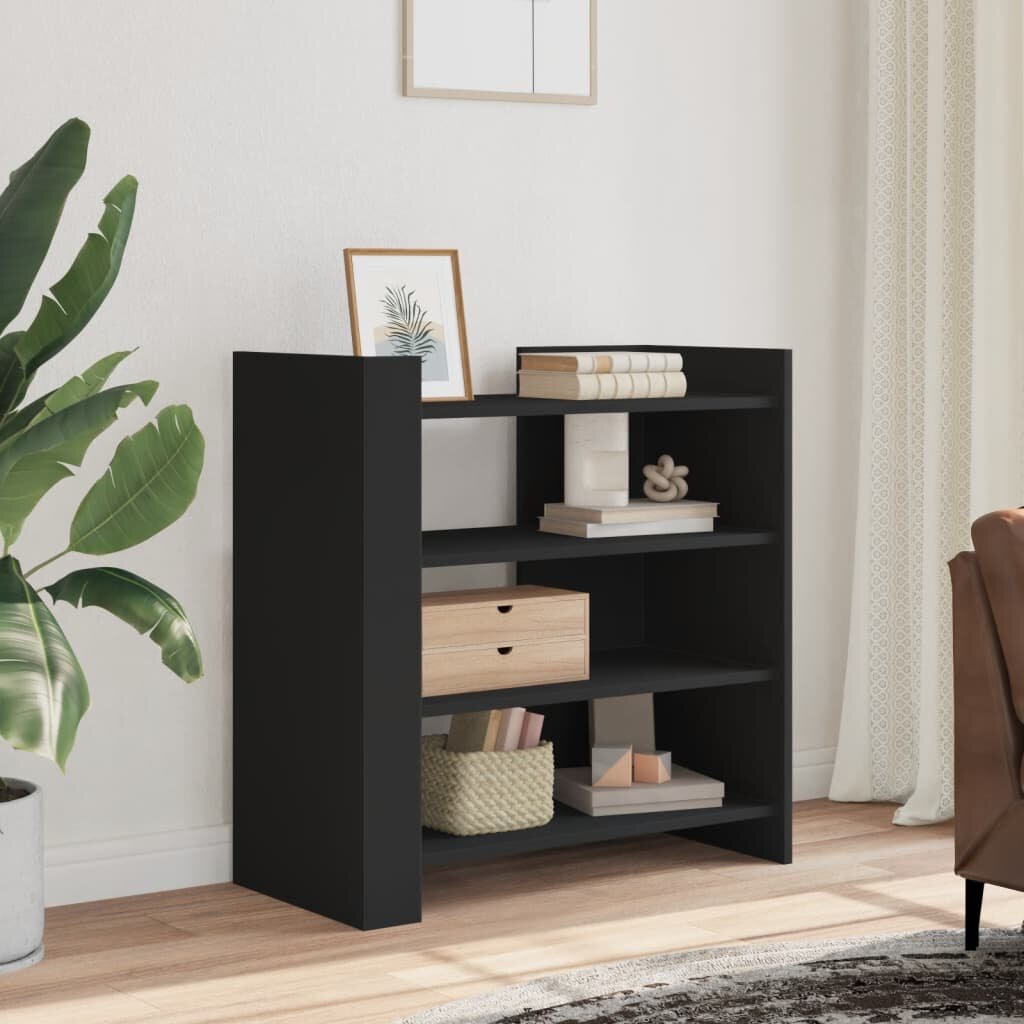 vidaXL Сайдборд черен 735x35x75 см инженерно дърво